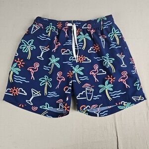 Chubbies The Neon Lights Classic Swim Trunks Mens Large Shorts Lined 5.5" Inseam